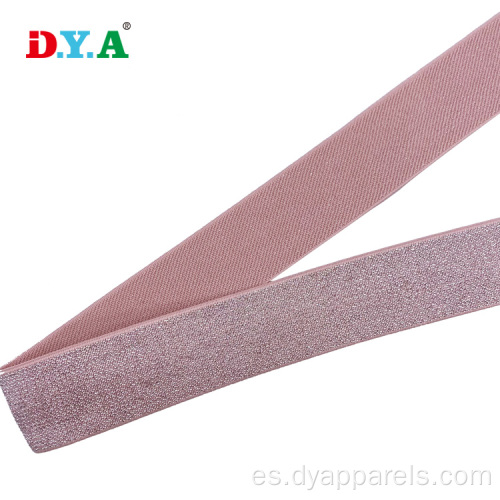 Banda elástica de prenda metálica elástica de 30 mm rosa